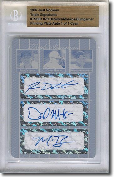 Ross DETWILER *Daniel Moskos MADISON BUMGARNER * Autograph Rookie Auto Plate 1/1
