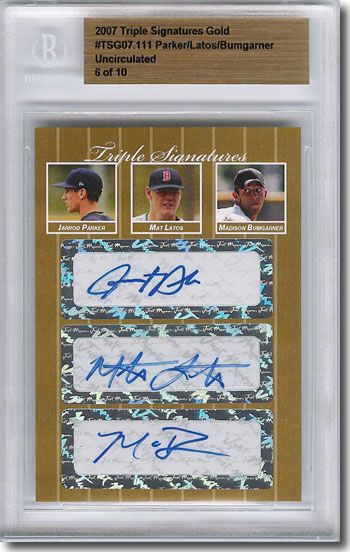 Jarrod Parker * MAT LATOS * MADISON BUMGARNER * Autograph Rookie Auto BGS #/10