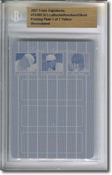 Andy LaRoche * CLAYTON KERSHAW * Scott Elbert Rookie Print Press Plate BGS 1/1
