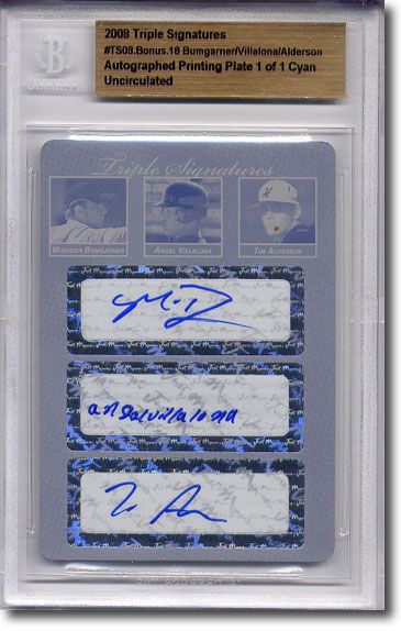 MADISON BUMGARNER * Angel Villalona Tim Alderson Autograph Rookie Auto Plate 1/1