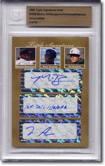 MADISON BUMGARNER * Angel Villalona *Tim Alderson Rookie Autograph BGS Auto #/10