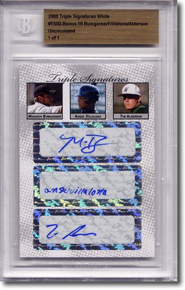 MADISON BUMGARNER * Angel Villalona * Tim Alderson Autograph Rookie Auto 1/1