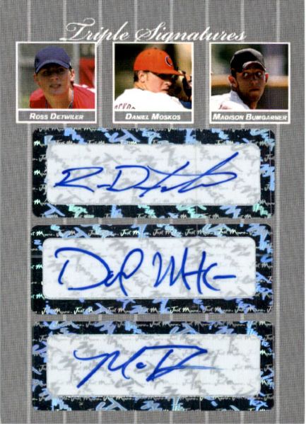 2007 Ross Detwiler * Daniel Moskos * Madison Bumgarner Rookie SILVER Auto #/25