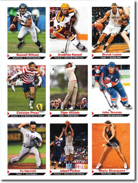 2013 Sports Illustrated SI for Kids #243 MARIA SHARAPOVA Tennis Card UNCUT SHEET