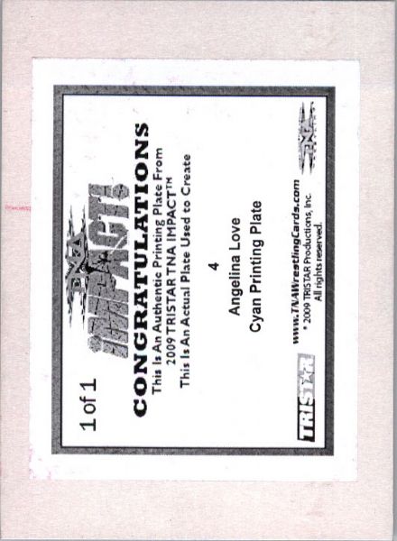 2009 TriStar TNA WWE Impact ANGELINA LOVE #04 Printing Press Plate 1/1