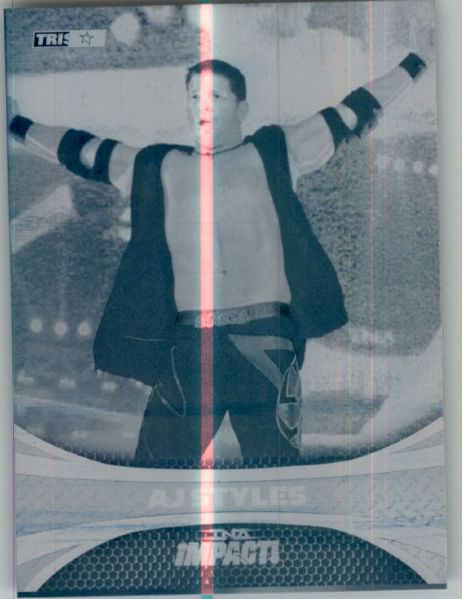 2009 TriStar TNA WWE Impact AJ STYLES #21 Printing Press Plate 1/1