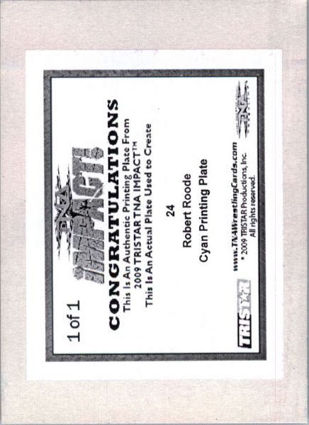 2009 TriStar TNA WWE Impact ROBERT ROODE #24 Printing Press Plate 1/1