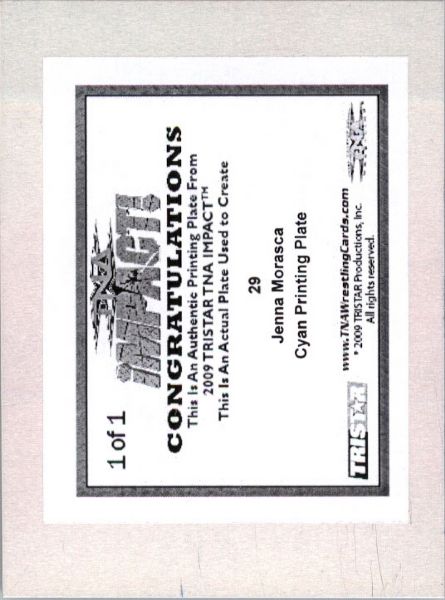 2009 TriStar TNA WWE Impact JENNA MORASCA #29 Printing Press Plate 1/1