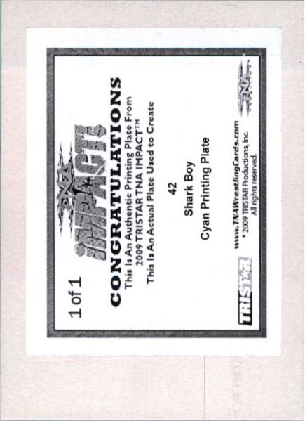 2009 TriStar TNA WWE Impact SHARK BOY #42 Printing Press Plate 1/1