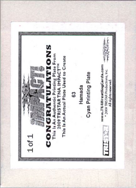 2009 TriStar TNA WWE Impact HAMADA #63 Printing Press Plate 1/1