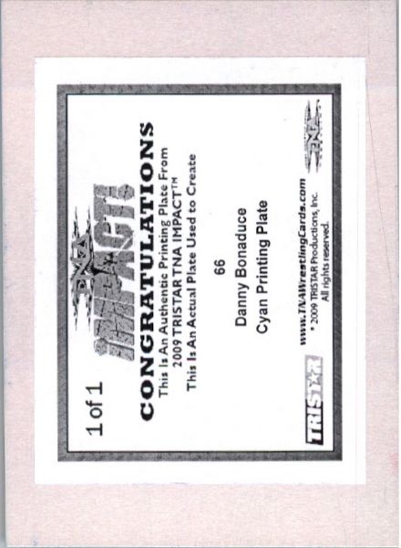 2009 TriStar TNA WWE Impact DANNY BONADUCE #66 Printing Press Plate 1/1