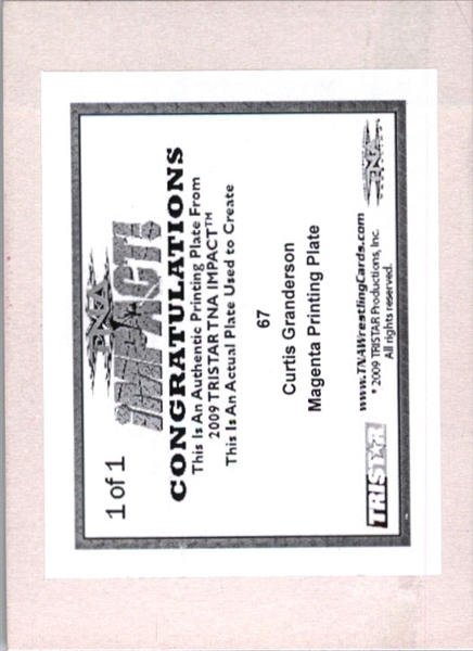 2009 TriStar TNA WWE Impact CURTIS GRANDERSON #67 Printing Press Plate 1/1