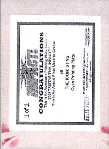 2009 TriStar TNA WWE Impact THE ICON: STING #68 Printing Press Plate 1/1
