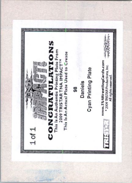 2009 TriStar TNA WWE Impact DANIELS #98 Printing Press Plate 1/1