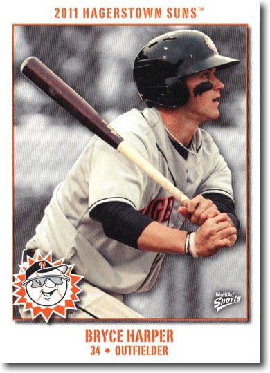BRYCE HARPER 2011 5-Card Hagerstown Suns Pro Debut Rookie COMPLETE SET PHILLIES