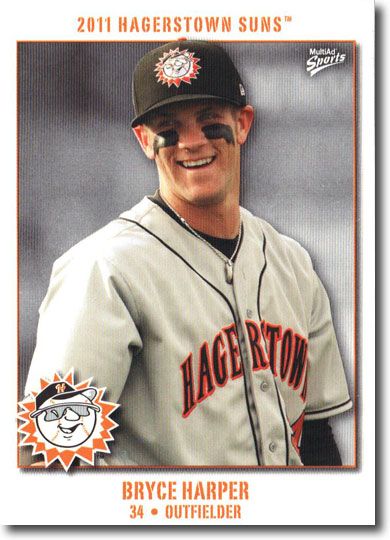 BRYCE HARPER 2011 5-Card Hagerstown Suns Pro Debut Rookie COMPLETE SET PHILLIES