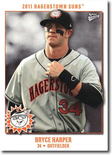 BRYCE HARPER 2011 5-Card Hagerstown Suns Pro Debut Rookie COMPLETE SET PHILLIES