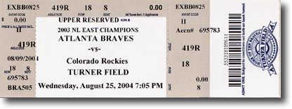 Jeff Francis 2004 MLB Debut Rookie Ticket