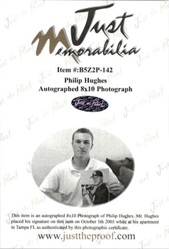 PHIL HUGHES 2002 Certified Autograph Rookie Auto 8x10 Photo TWINS