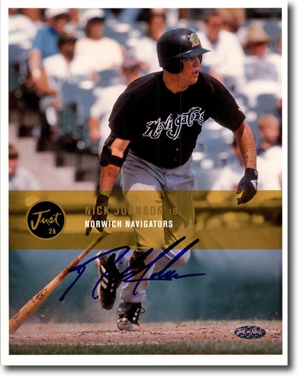 NICK JOHNSON 2002 Certified Autograph Rookie Auto 8x10 Photo YANKEES