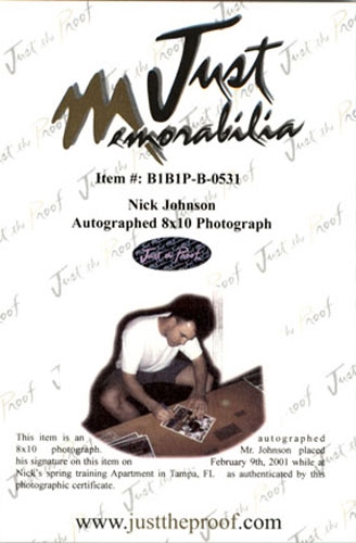 NICK JOHNSON 2002 Certified Autograph Rookie Auto 8x10 Photo YANKEES