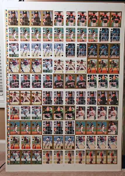 2001 Just Prospects UNCUT Sheet w/ ADRIAN GONZALEZ, JUSTIN MORNEAU & MORE!