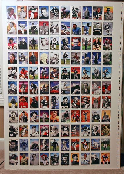 2011 TriStar Obak Football UNCUT Sheet JFK CAMPBELL HEISMAN LOMBARDI BEAR UNITAS