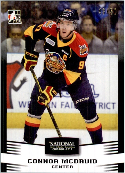 CONNOR MCDAVID 2014 2015 ITG Leaf Rookie BLACK NSCC VIP Exclusive RC #/50 