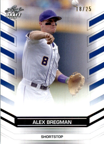 ALEX BREGMAN 2015 Leaf Draft Baseball BLUE REFRACTOR Rookie Card #/25