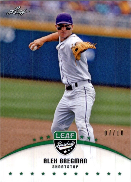 ALEX BREGMAN 2015 Leaf Draft Prospect GREEN REFRACTOR Rookie Card #/10