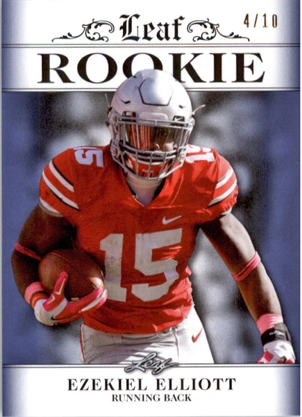 EZEKIEL ELLIOTT 2016 Leaf Rookies Exclusive BLUE Rookie Card #/10