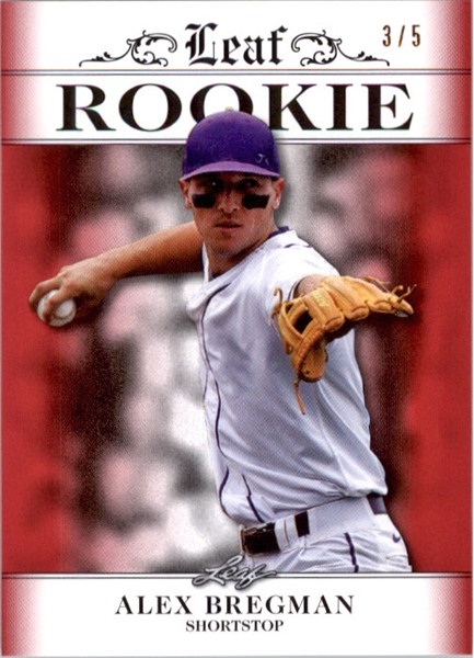 ALEX BREGMAN 2016 Leaf Rookies Exclusive RED Rookie Card #/5