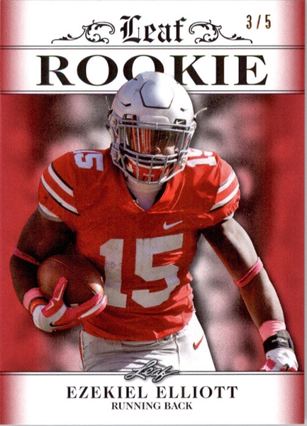 EZEKIEL ELLIOTT 2016 Leaf Rookies Exclusive RED Rookie Card #/5